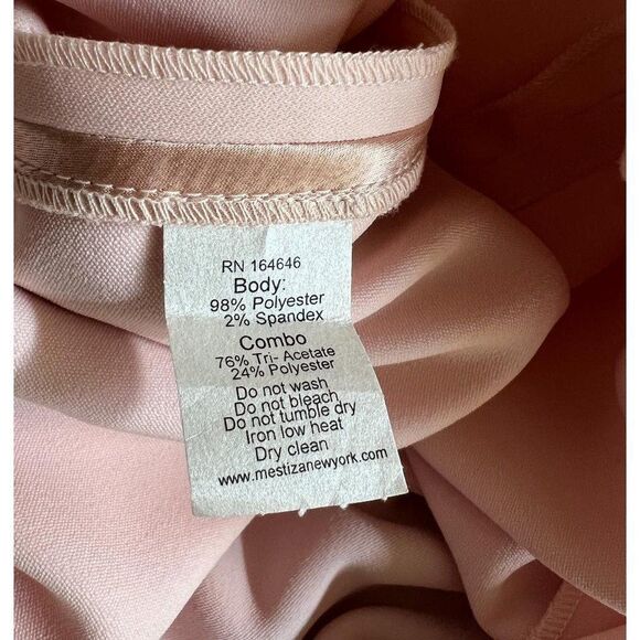 MESTIZA NY Jacqueline Pale Pink Ruffled Cropped Hem Strapless Jumpsuit S… - Picture 12 of 12